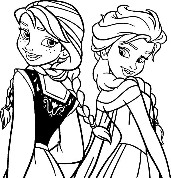 Tranh Tô Màu Elsa Và Anna1