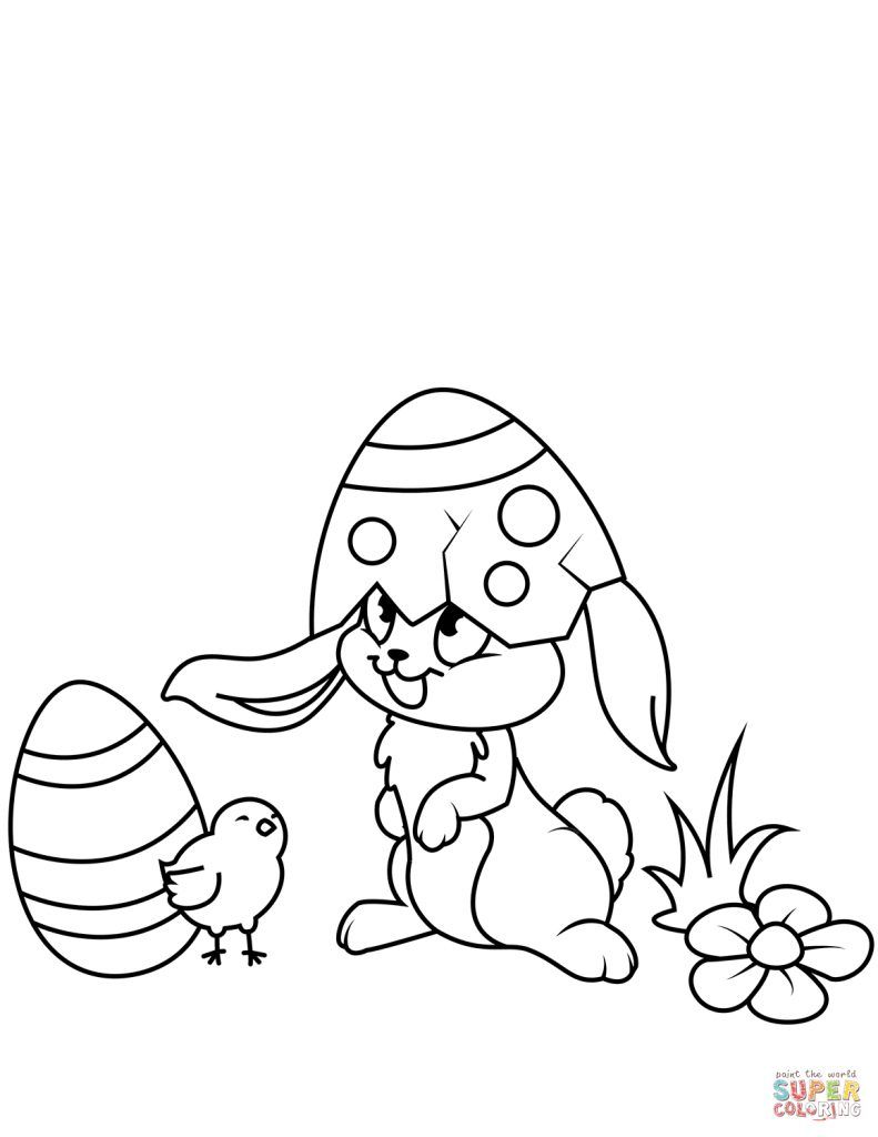 Easter Chicks Coloring Page 1