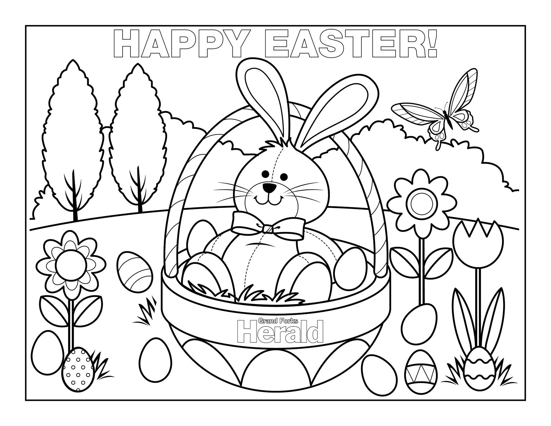 Easter Chicks Coloring Page 44