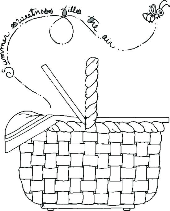 Empty Easter Basket Coloring Page 1