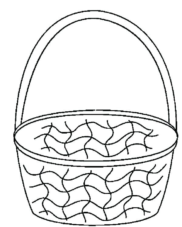 Empty Easter Basket Coloring Page 2