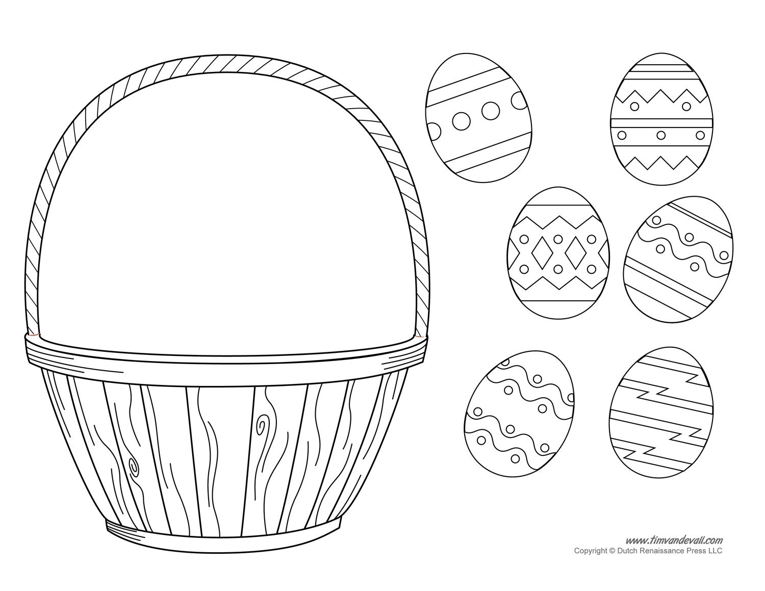 Empty Easter Basket Coloring Page 4