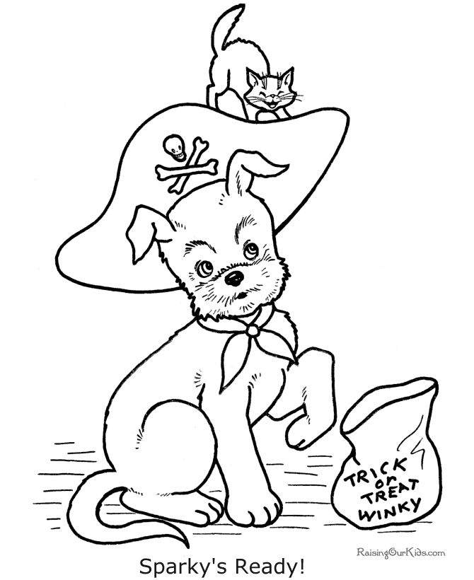 Halloween Dog Coloring Pages 5