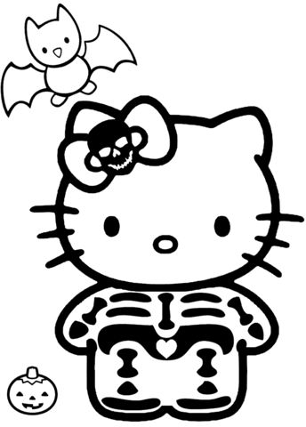 Hello Kitty Halloween Coloring Page 20