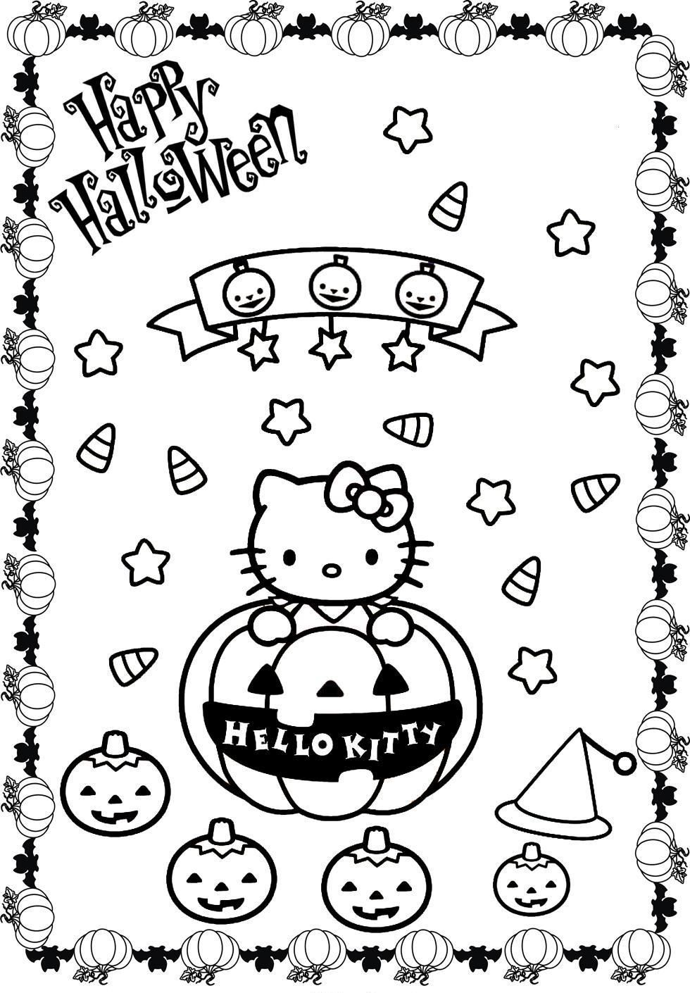 Hello Kitty Halloween Coloring Page 28