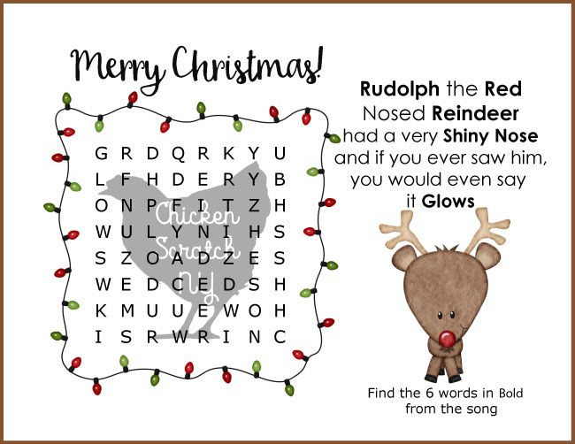 Christmas word search for grade 1 2