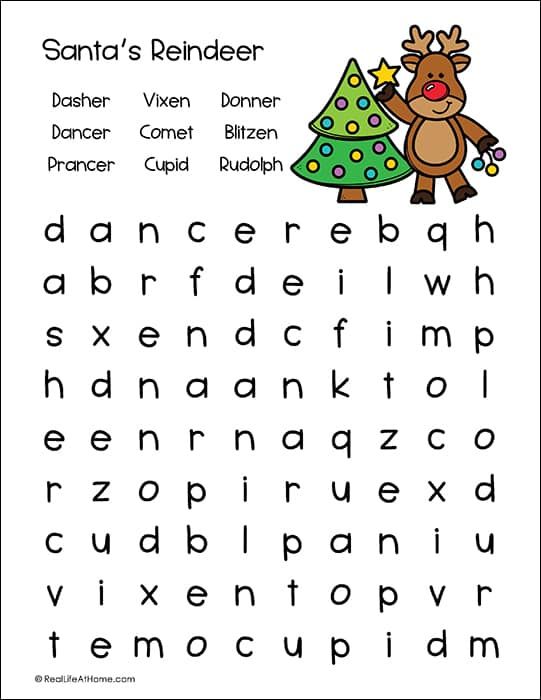 Christmas word search for grade 1 4