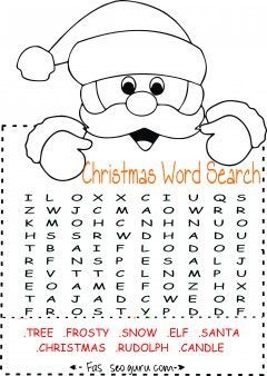 Christmas word search for grade 1 5