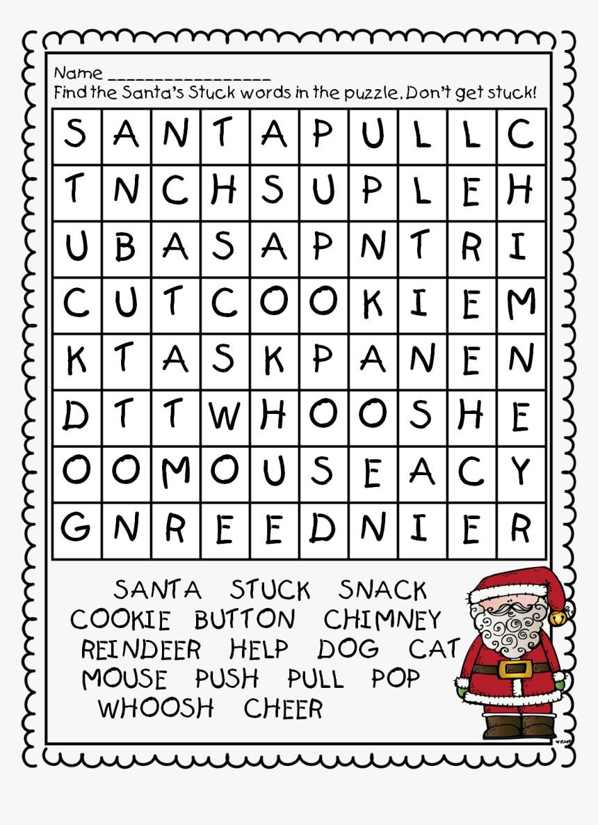 Christmas word search for grade 1 7