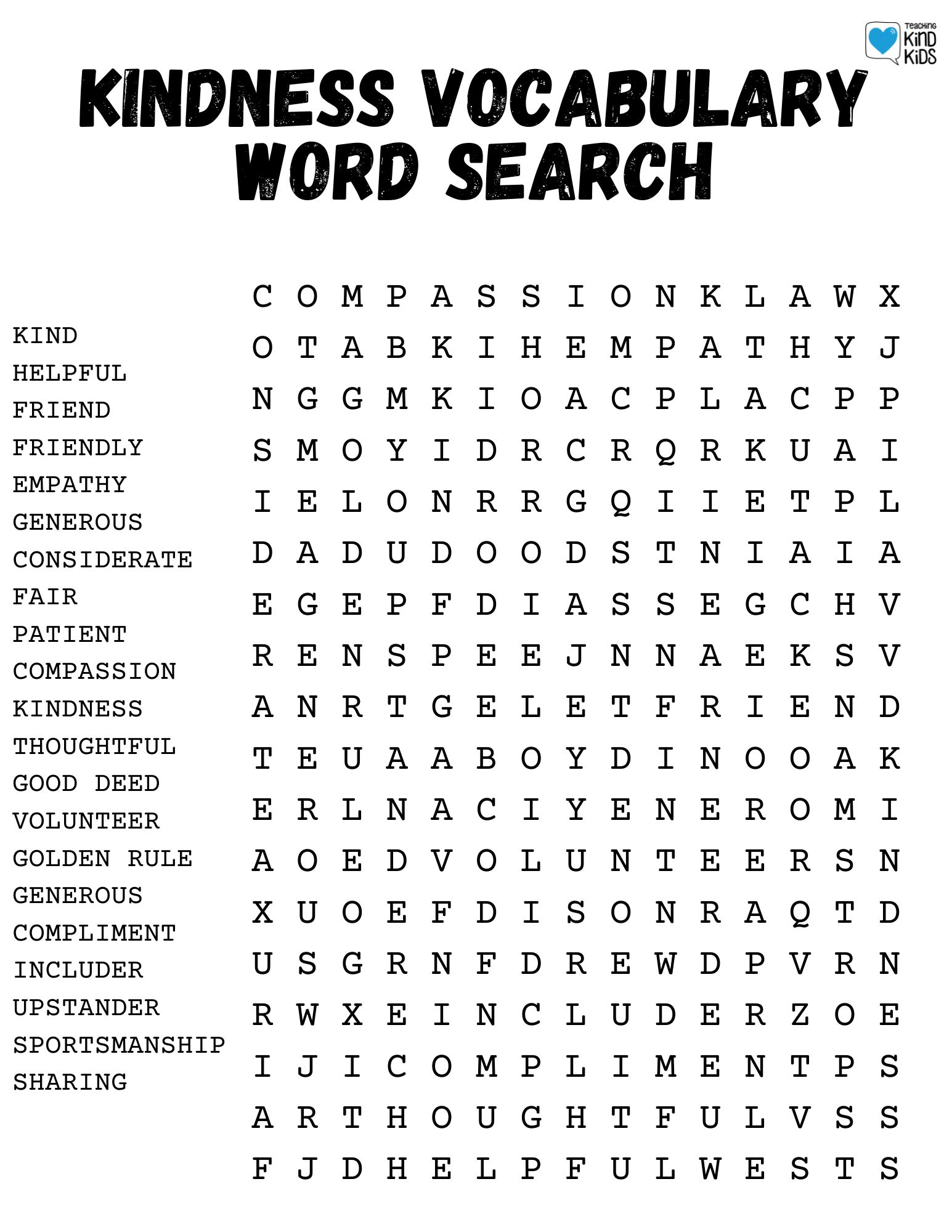 word search kindness 11