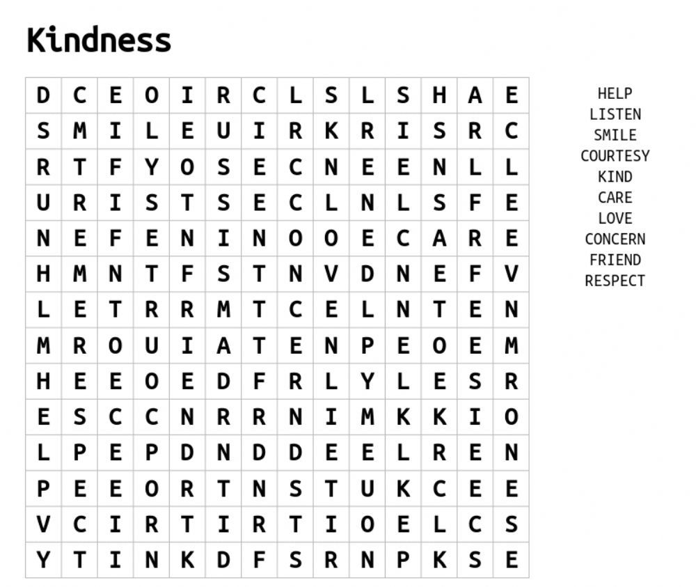 word search kindness 4