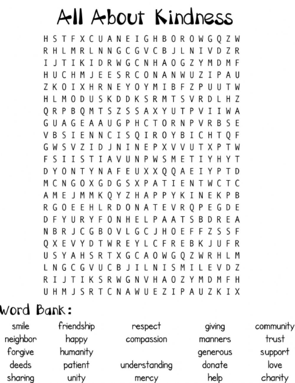 word search kindness 5