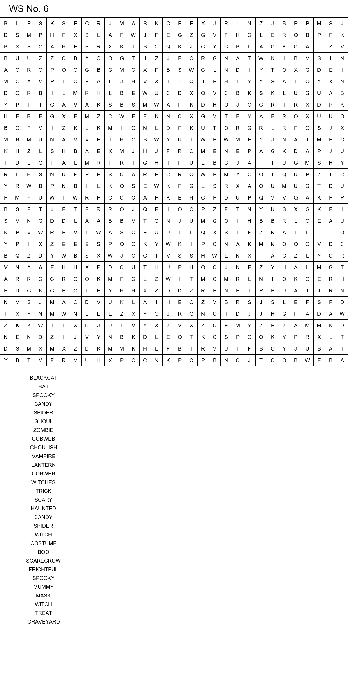 Challenging Halloween word search for adults size 30x30 No 6