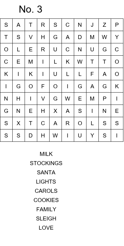 Easy Halloween word search for kids size 10x10 No 3