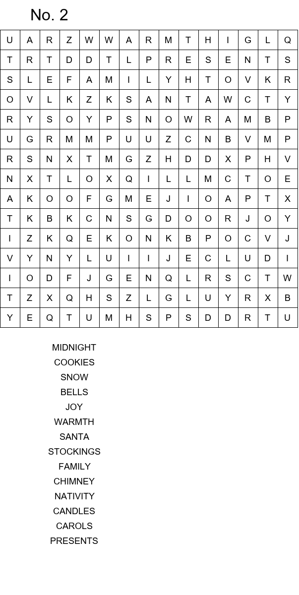 Free Christmas Eve word search puzzles size 15x15 No 2