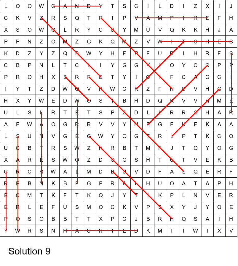 Halloween word search for middle school size 20x20 No 9