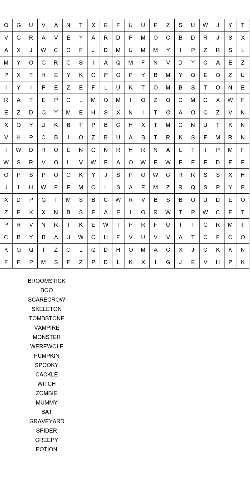 spooktacular halloween word search answer key size 20x20
